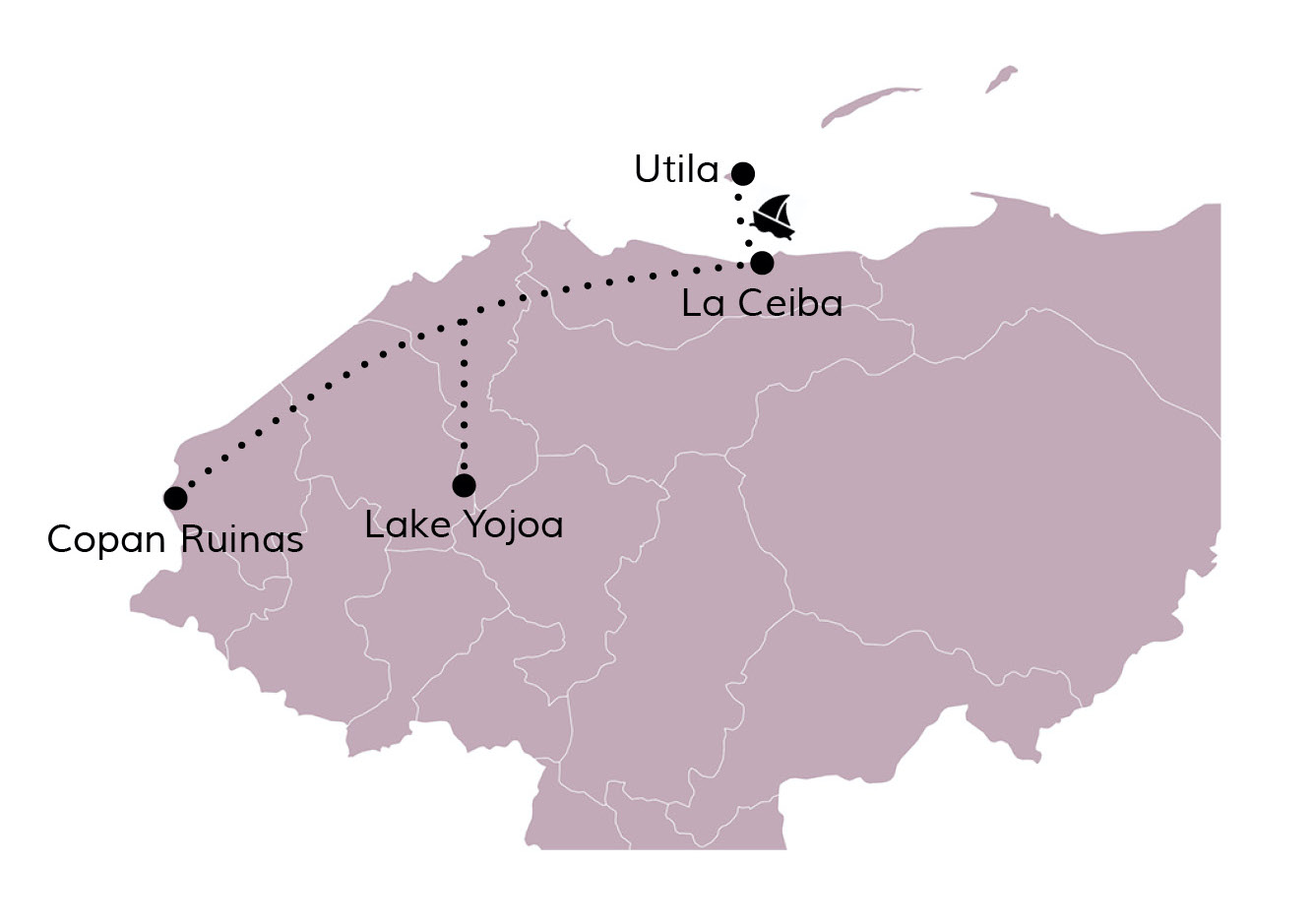 Reisroute Honduras